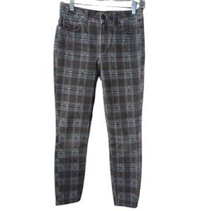 Paige Hoxton Ankle Tartan Plaid High Rise Ultra Skinny Stretch Jeans 25